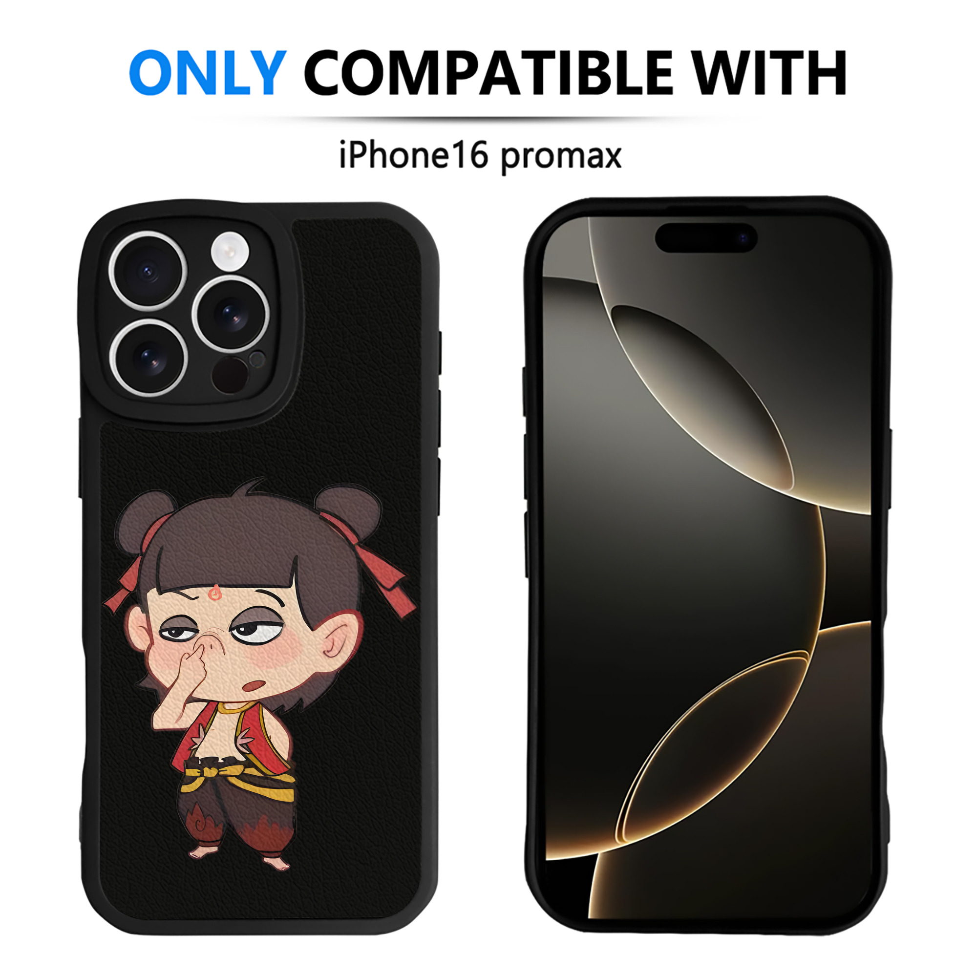（画像用） Ne Zha 2 ナタ 魔童の大暴れ 【iPhone 16シリーズ対応】シリコンスマホケース（レザー調） 材質：シリコン